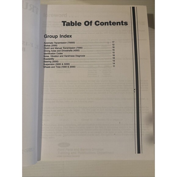 1989 Ford Light Duty Series Factory Model E, F150-350, F Super Truck Shop Manual - Picture 3 of 9